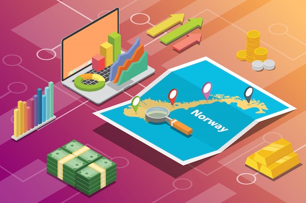 Isometrisch de groeiperiode van de land van noorwegen