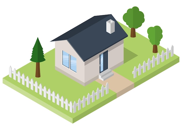 Isometrisch gebouw Icon van een woning Vectorillustratie