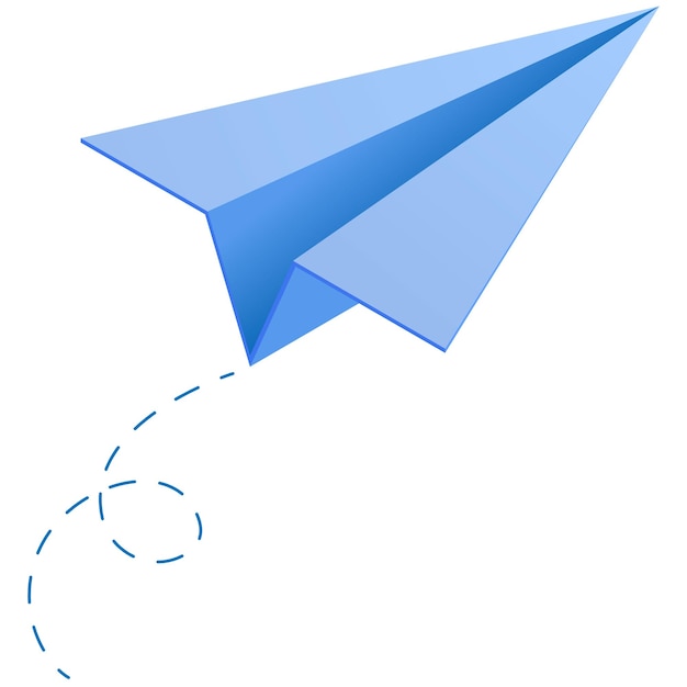 Isometrisch Icon van een papieren vliegtuig