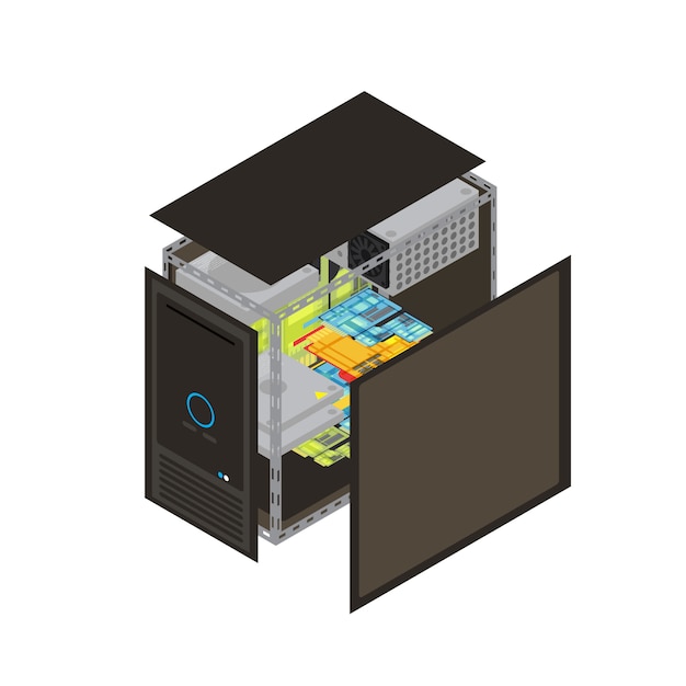 Isometrisch realistisch bewerkerschema met verwijderde muren om te tonen dat de binnen vectorillustratie