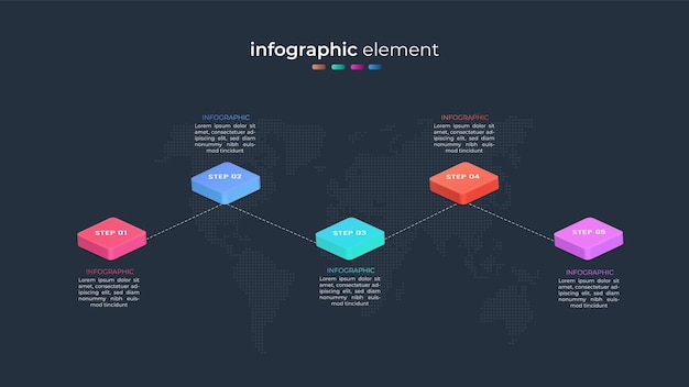 Isometrisch vector zakelijk infographic stapontwerp