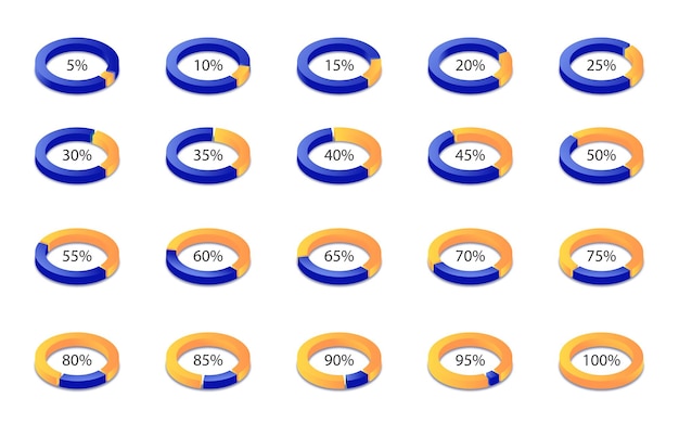 Isometrische 3d cirkeldiagram infographic illustratie