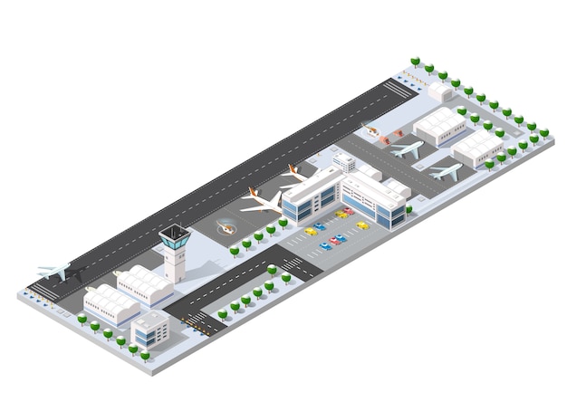 Isometrische 3d landingsbaan