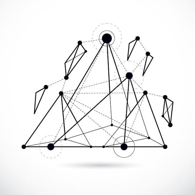 Isometrische abstracte vector laag poly vorm. Communicatietechnologieën moderne illustratie.