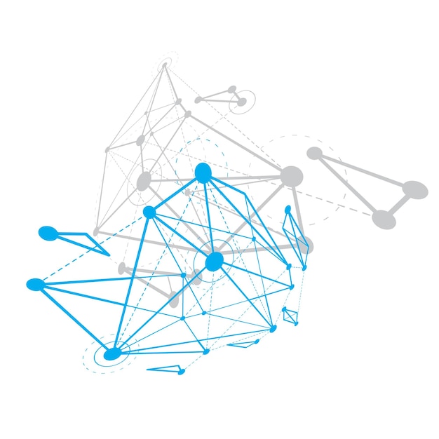 Isometrische abstracte vector laag poly vorm. Communicatietechnologieën moderne illustratie.