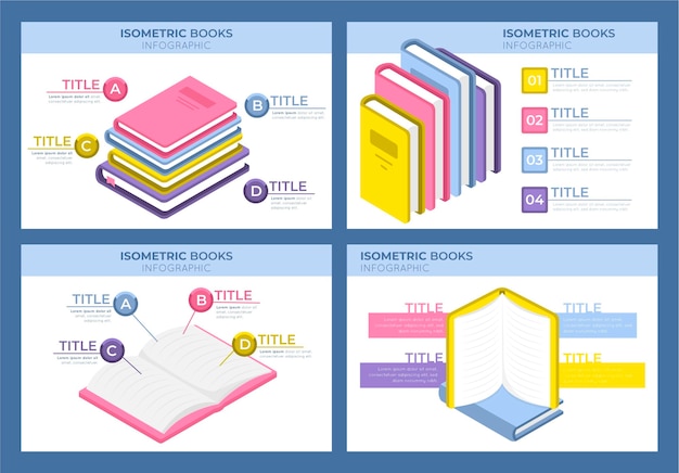 Isometrische boek infographics