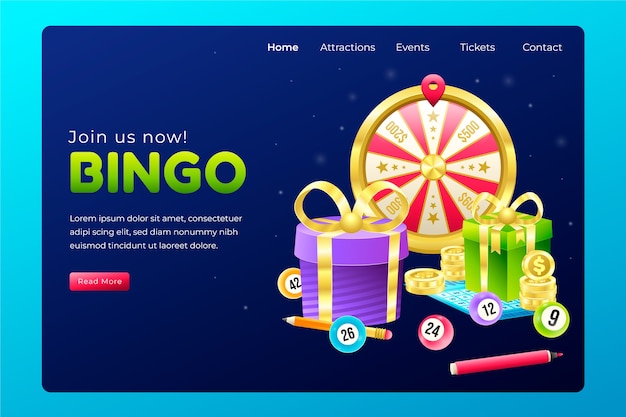 Isometrische cartoon bingo game landing page