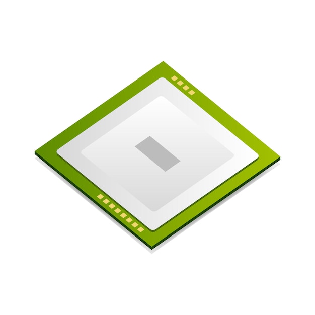 Isometrische CPU-pictogram vectorillustratie