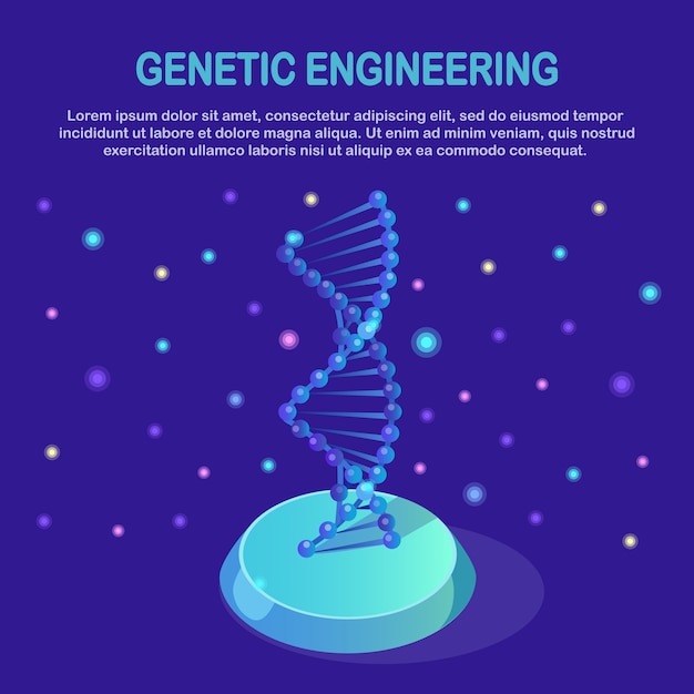 Isometrische dna-structuur. wetenschap biotechnologie concept