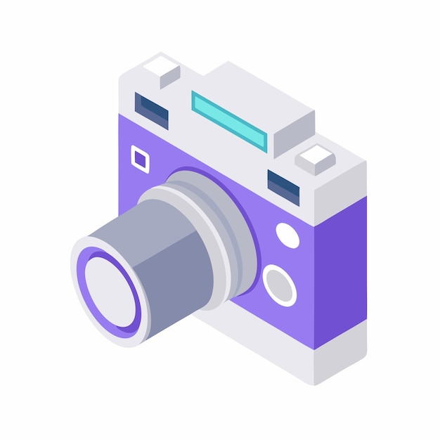 Isometrische fotocamera op een geïsoleerde witte achtergrond 15