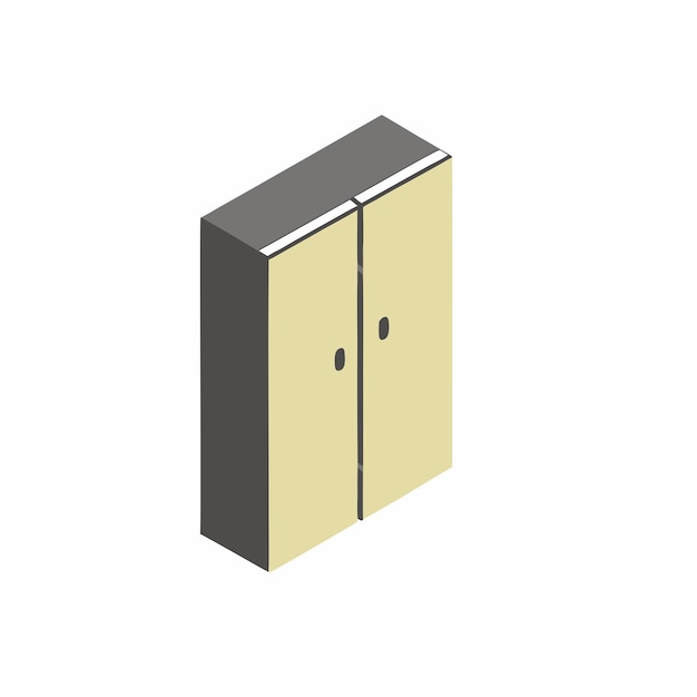 Isometrische garderobe op een geïsoleerde witte achtergrond 35