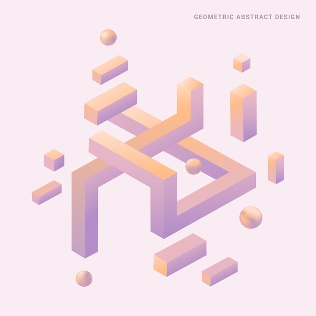 Isometrische geometrische abstracte vorm achtergrondVector abstracte technologische achtergrond
