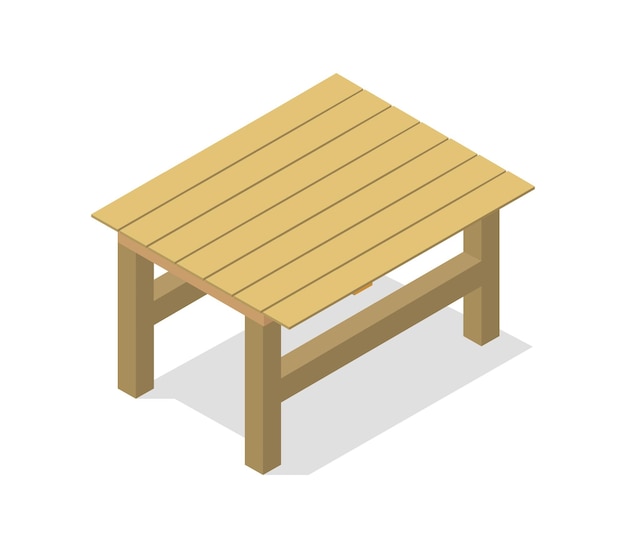 Isometrische houten tafel