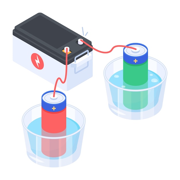 Isometrische icoon van chemisch experiment