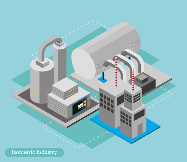 Isometrische industrie fabrieksfabriek