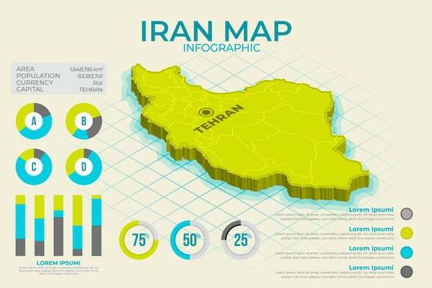 Isometrische Iran kaart infographic