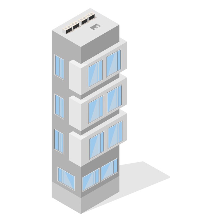 Vector isometrische kaart van de stad architectuur megapolis stedelijke iconen vector