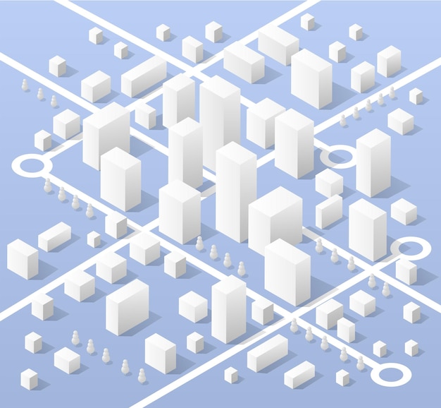 Isometrische kaart van de stad