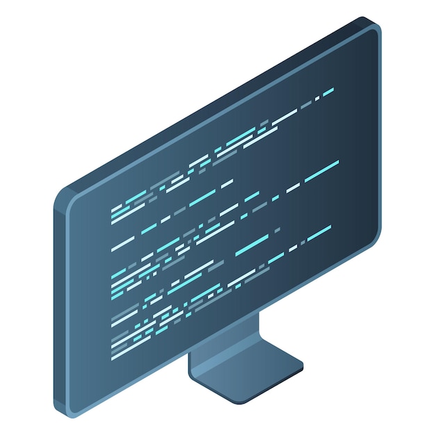 Isometrische monitor Computermonitor isometrische desktop Moderne monitor Vector illustratie