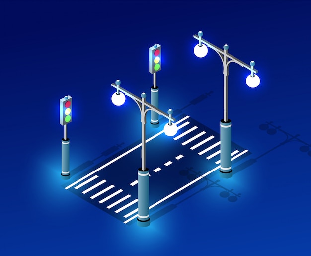 Vector isometrische nachtlichtverlichting