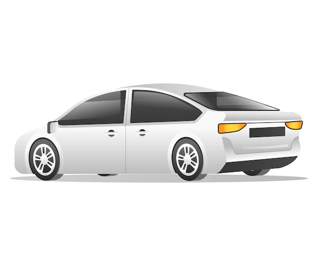 Isometrische platte 3d concept illustratie van luxe sedan auto model karakter achteraanzicht