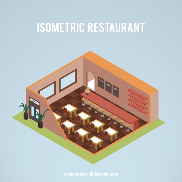Vector isometrische restaurant