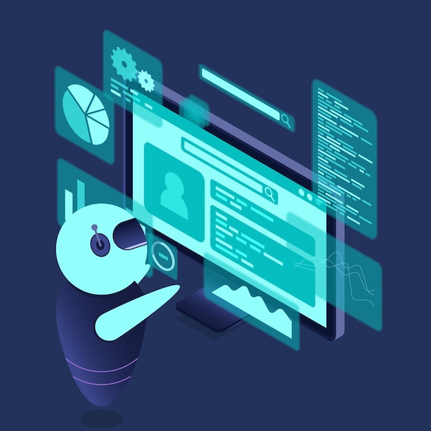 Isometrische SEO-analyse Search engine optimization analyse concept Digitale technologie website Isometrische technologie