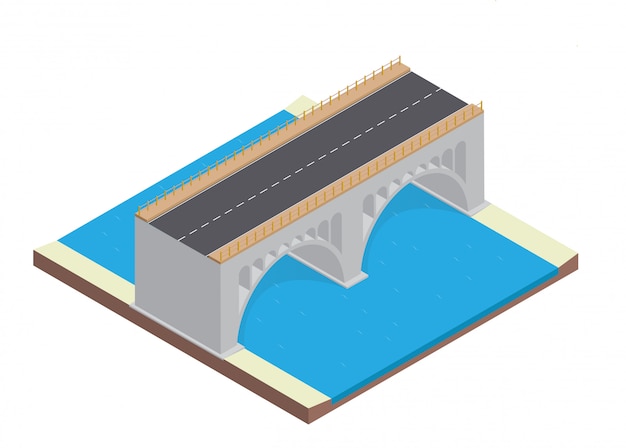 Isometrische snelweg op de brug