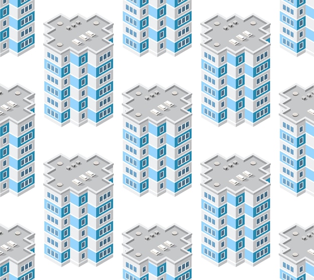 Vector isometrische stadsmodule illustratie voor zaken en spel