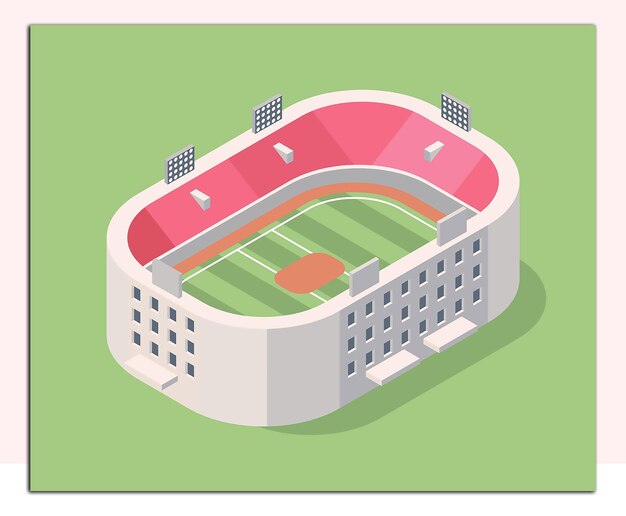 Isometrische stijlillustratie van het stadion