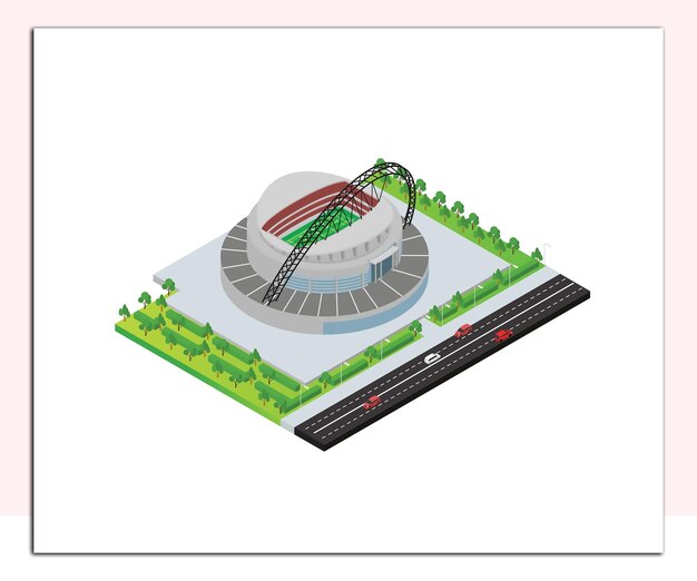 Isometrische stijlillustratie van het stadion