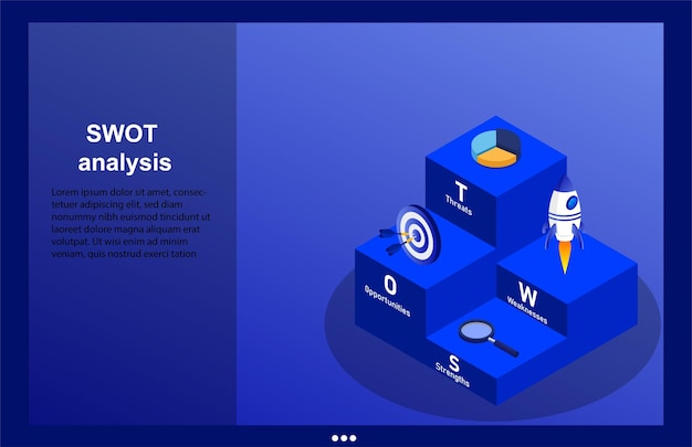 isometrische SWOT-analyse illustratie