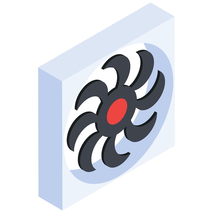 Vector isometrische ventilatieventilator