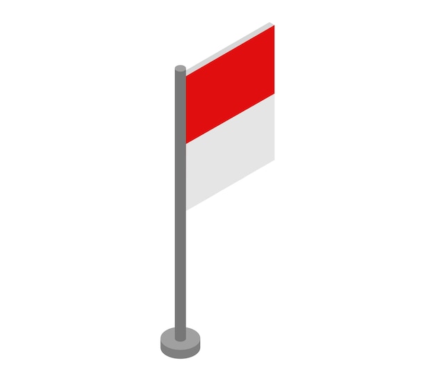 Isometrische vlag van Monaco