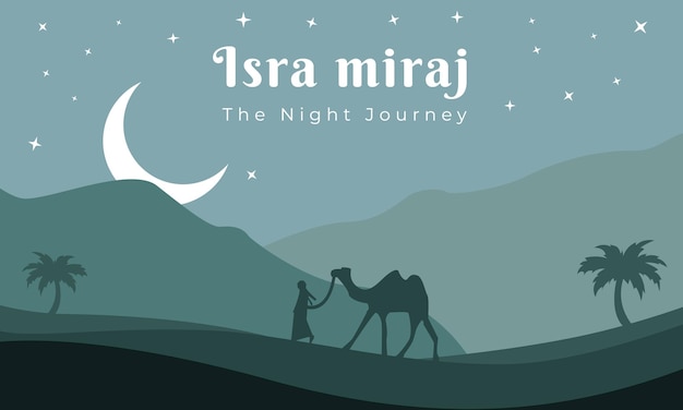 Isra' Mi'raj background silhouette can be used for greeting cards posters banners etc