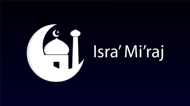 Isra' Mi'raj 예언자 Muhammad SAW. 이슬람 아이콘입니다. 벡터 일러스트 레이 션.