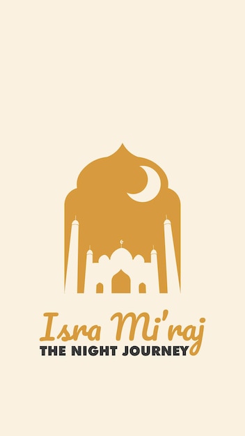 Isra mi'raj simple design banner, poster or social media post and stories