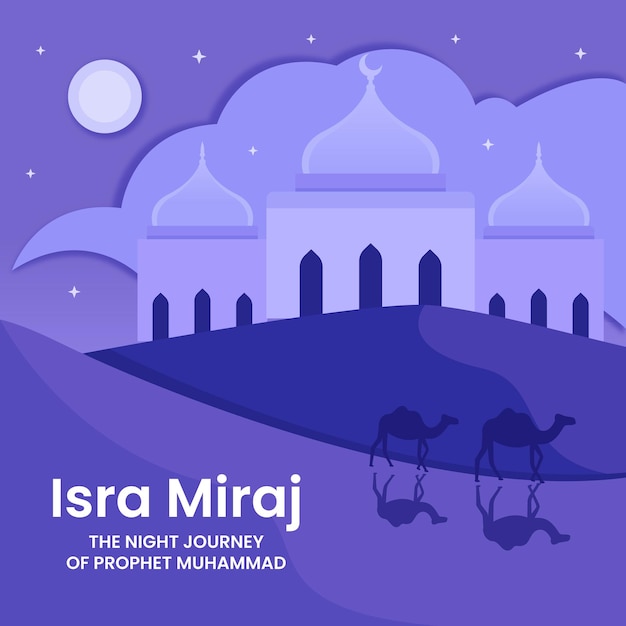 Isra miraj background design template