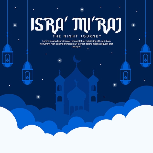 Isra miraj banner illustration in flat design