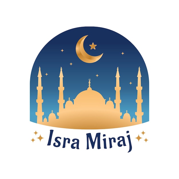 Isra miraj clipart moskee illustratie wenskaart ontwerp