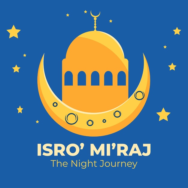 Isra Miraj Flat Design Vector-stijl