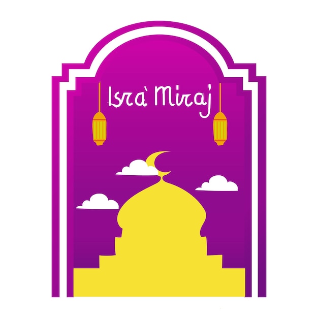 Isra miraj vector. islamic isra miraj vector