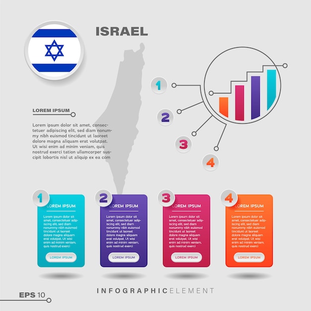 Вектор Инфографический элемент диаграммы израиля