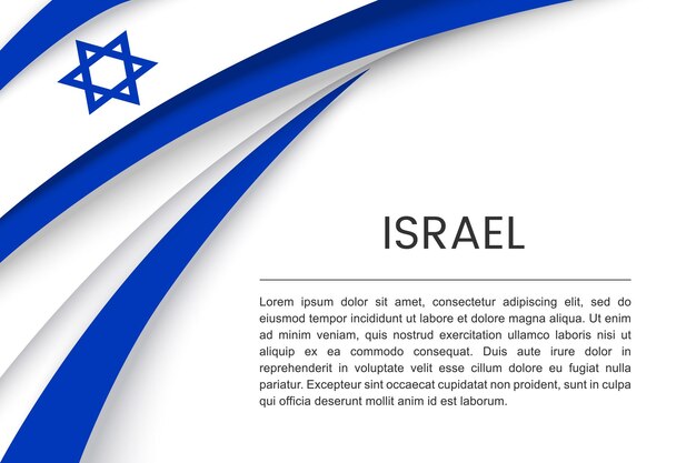 Vector israel country flag and text