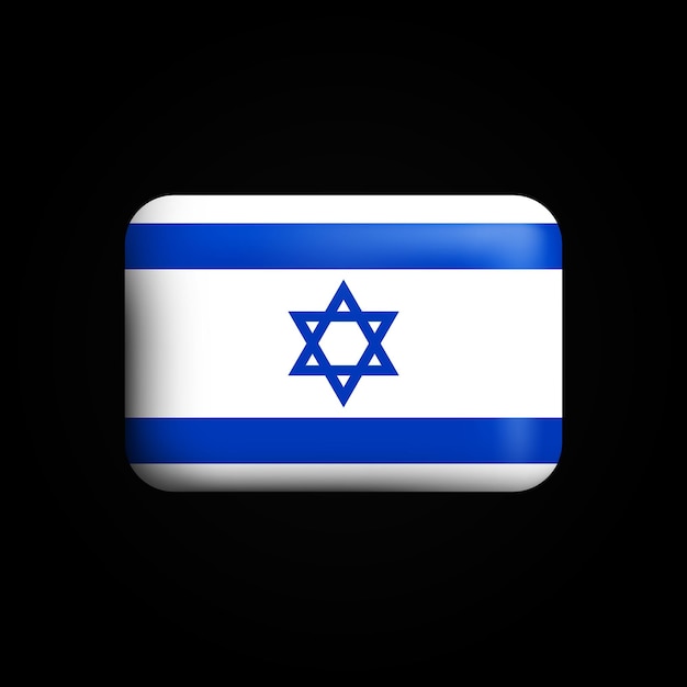 Vettore icona 3d della bandiera di israele bandiera nazionale di israele