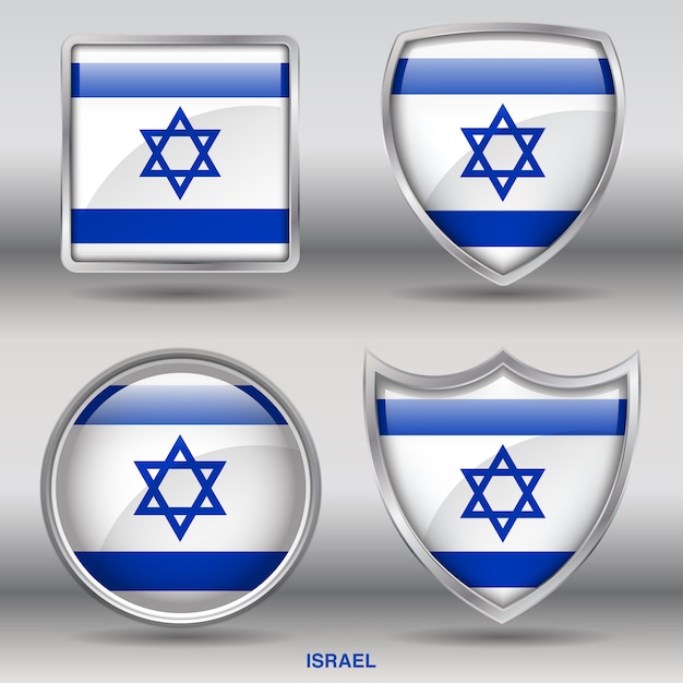 Israel flag bevel shapes icon