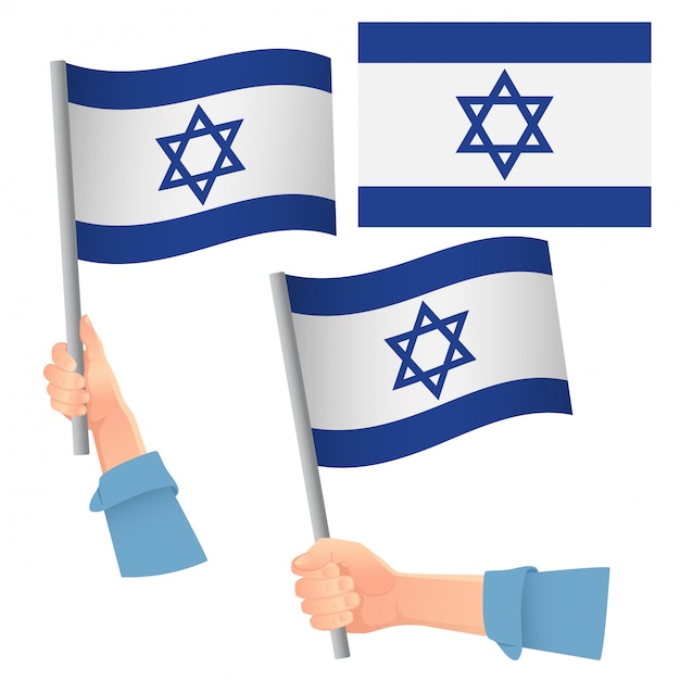 Вектор Флаг израиля в руке