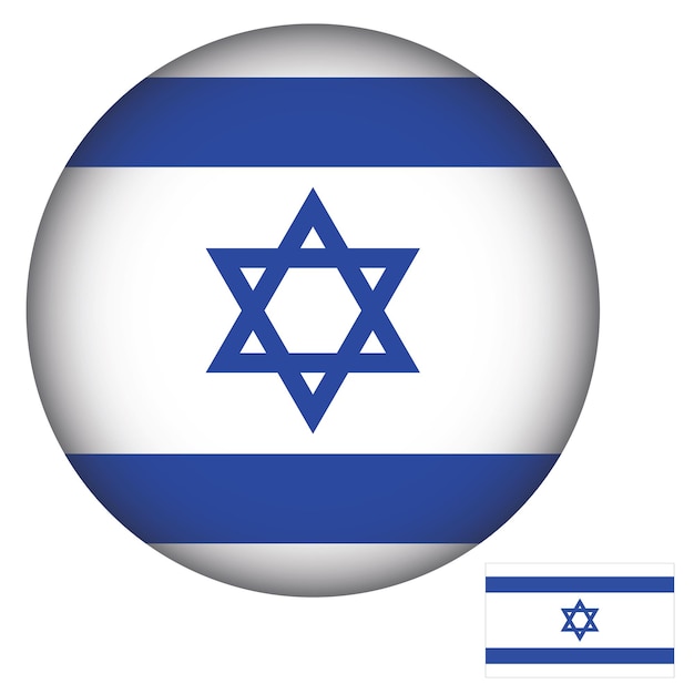 イスラエル旗の丸い形のベクトル