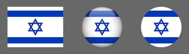 Israel Flag Set Collection Vector