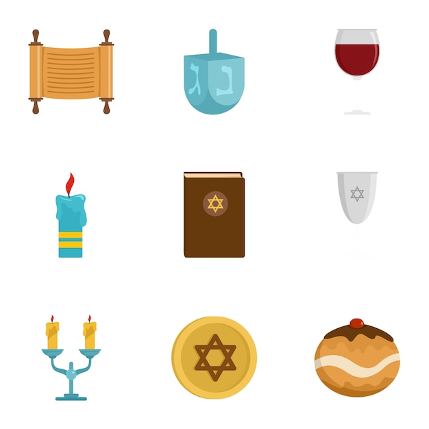 Vector israel icon set, flat style